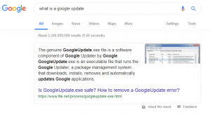 what is google update answer
