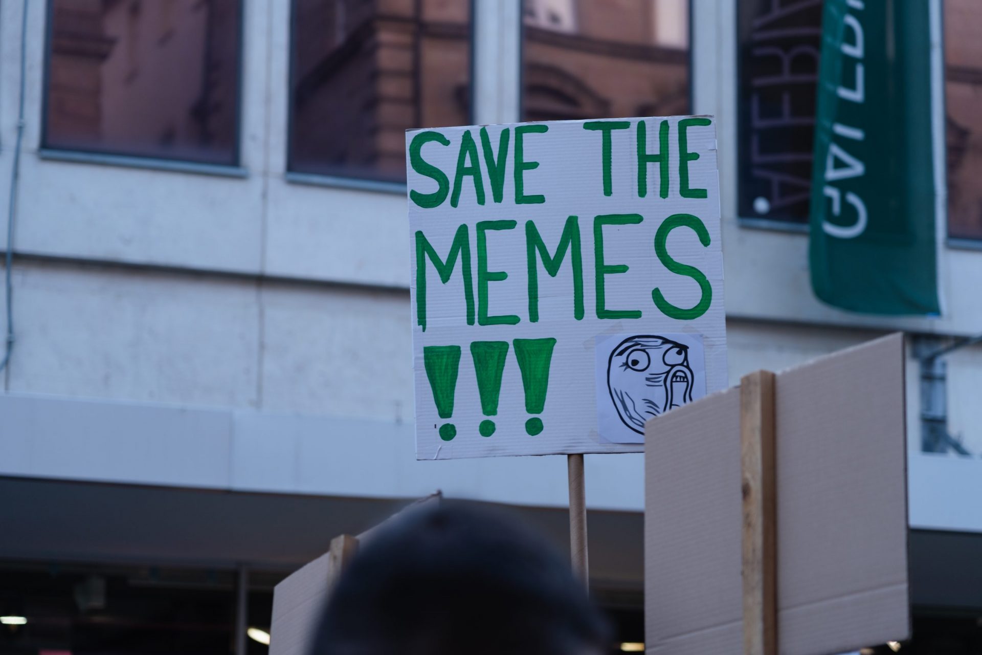 EU copyright law Protest - Save the Memes Banner